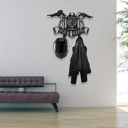Custom Metal Motorcycle & Helmet Holder, Harley Davidson Gift