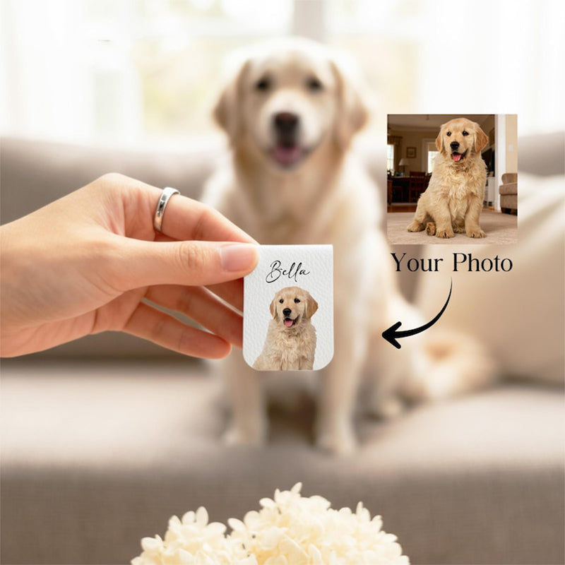 Personalized Pet Portrait Magnetic Bookmark, Animal Bookmark, Pet Memorial Bookmark