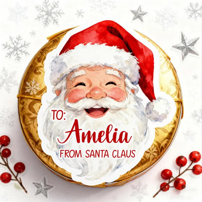 Personalized Santa Christmas Sticker/Christmas Name Tag