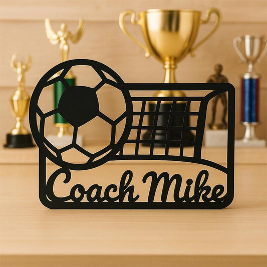 Personalized Soccer Coach Gift | 3D Printed Name Sign for Coach