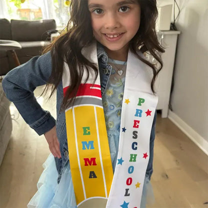 Kindergarten Graduation Stole For Kids, Preschool Graduation Stole With Name