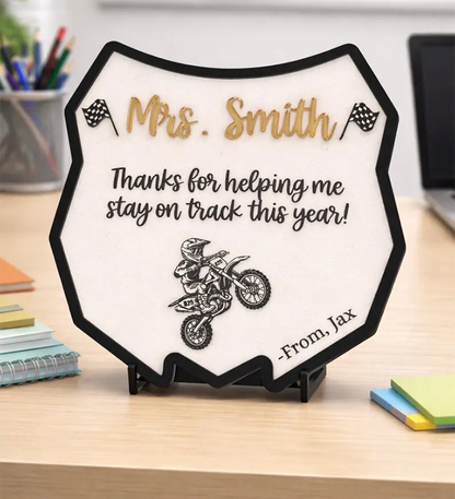 Personalized Teacher Gift From Student | Motocross Teacher Appreciation Plaque