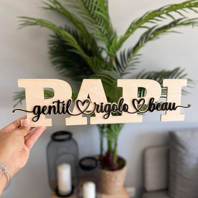 Personalized wooden word LOVE,FAMILY, MOM ,MAMIE engraved in wood