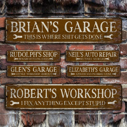 Personalized Garage Sign, Custom Workshop Decor