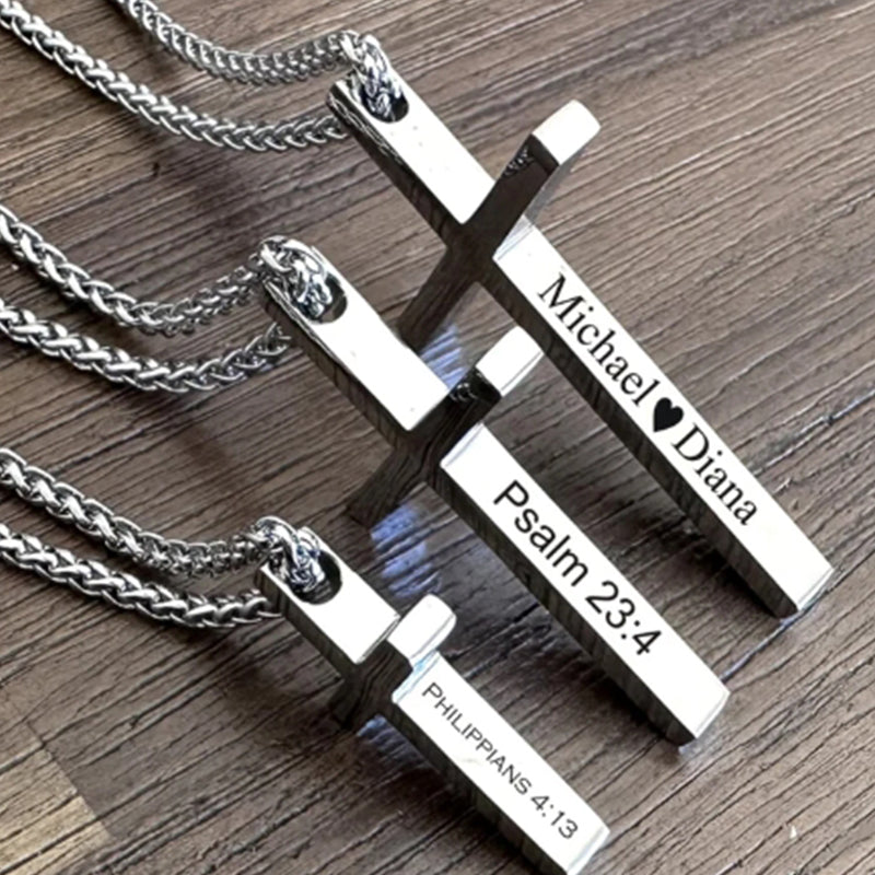 Personalized stainless steel Cross Necklace