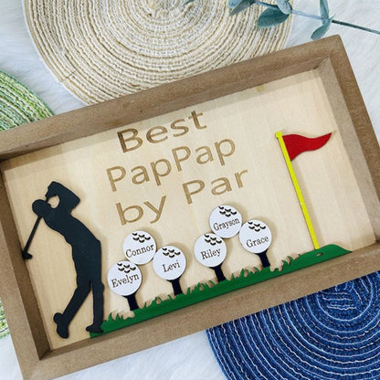 Best Dad by Par Sign -Wooden Golf Sign