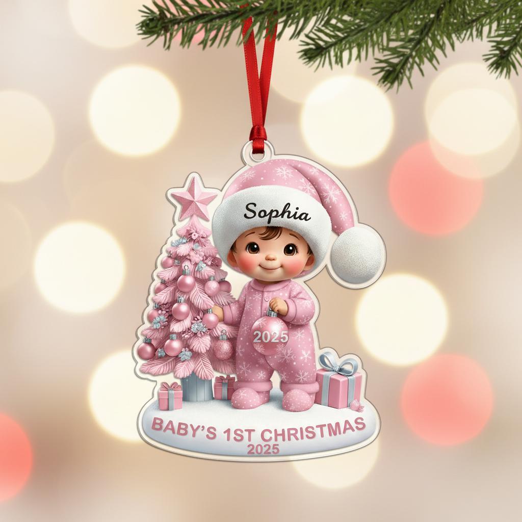 Baby's First Christmas Ornament, Personalized Newborn Christmas Ornament,