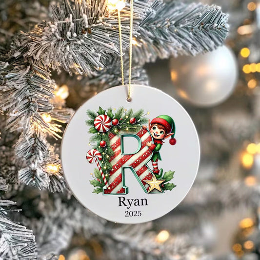 Personalized initial ornament, Custom Letter ornament