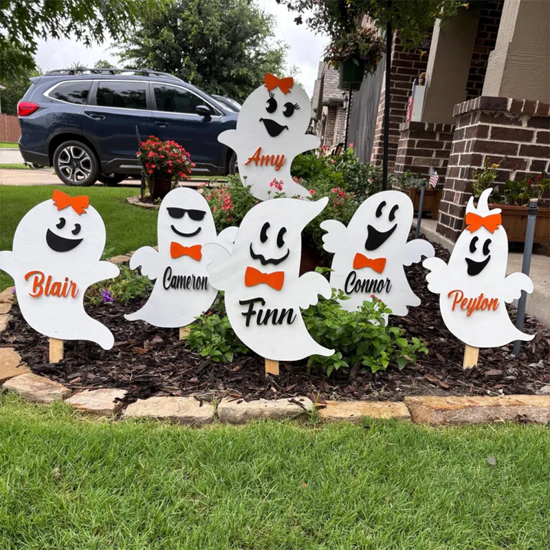 Personalized Ghost Yard Art Halloween Outdoor Decor Custom Fall Garden Decoration