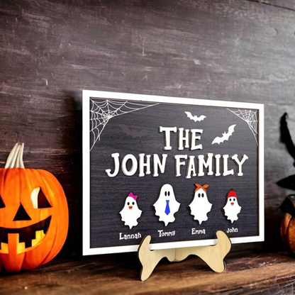 Custom Ghosts and Pets Decor, Halloween Sign with Stand