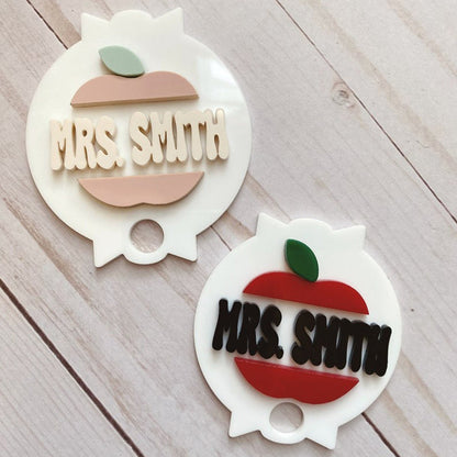 Teacher Tumbler Name Plate | Teacher Apple Name Plate