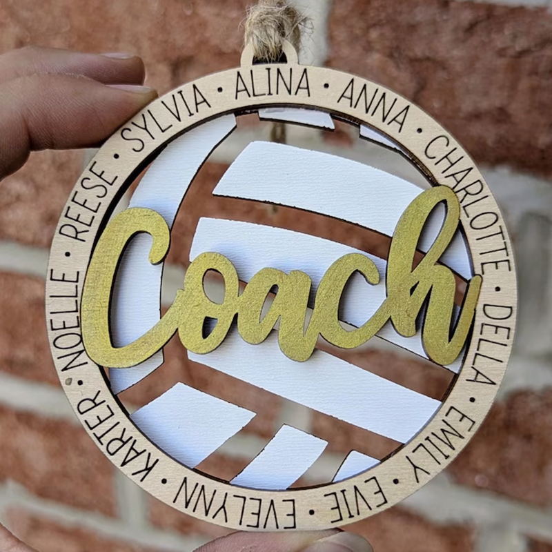 Volleyball coach gift, Personalized volleyball ornament / car charm