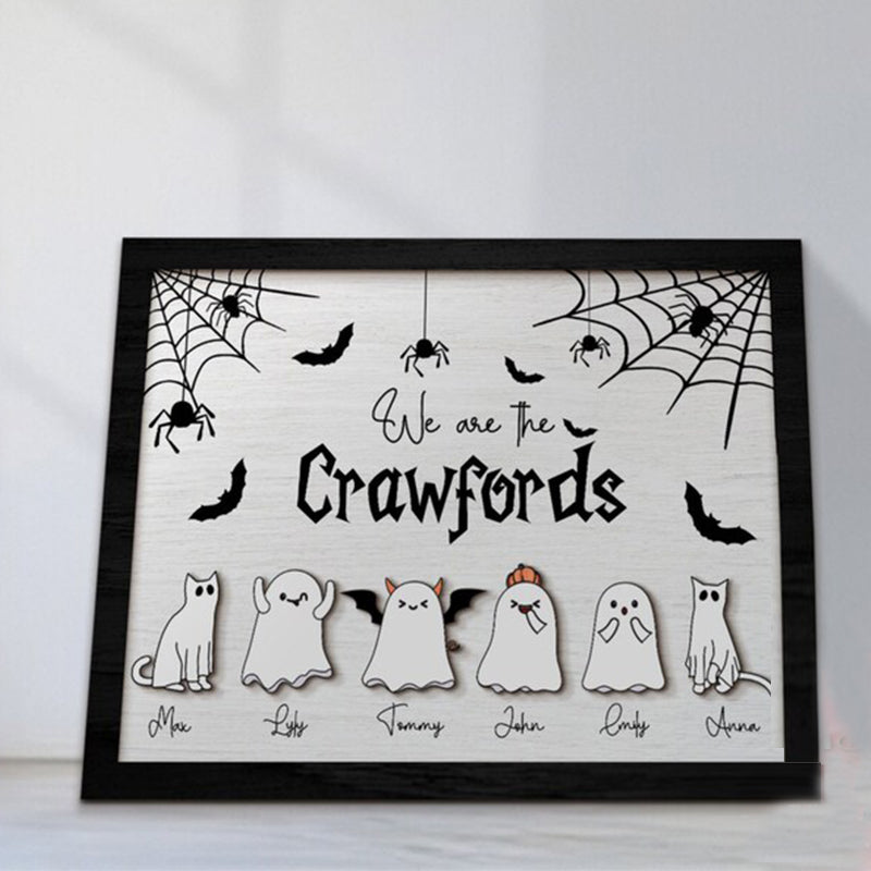 Personalized Halloween Ghost Family With Pets