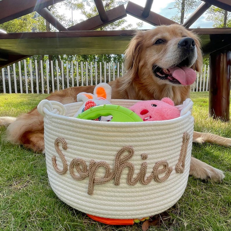 Personalized Basket | Pet Toy Box | Dog Toy Basket