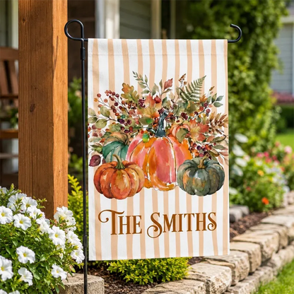 Personalized Watercolor Pumpkin Garden Flag