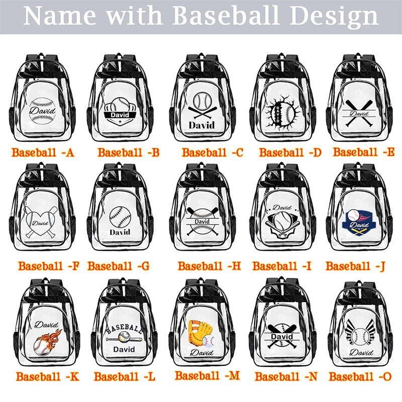 Personalized Clear Backpack Custom Name PVC Transparent Backpacks