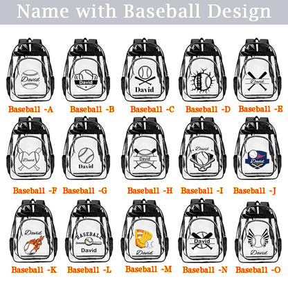 Personalized Clear Backpack Custom Name PVC Transparent Backpacks