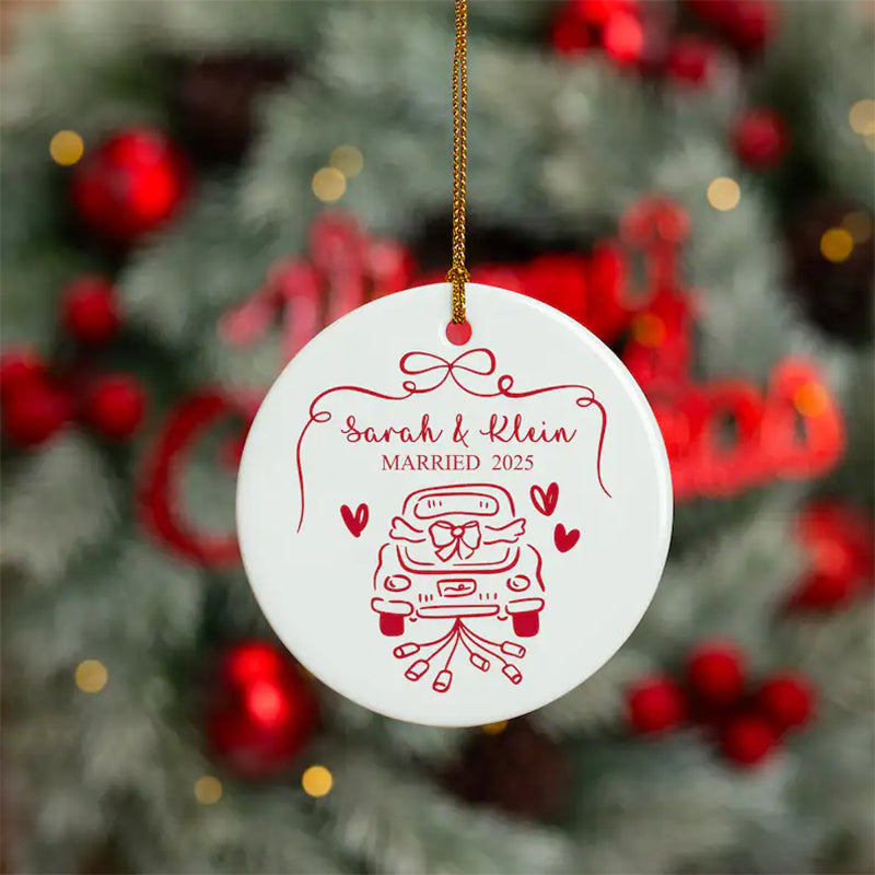 Personalized Ceramic Engagement Ornament