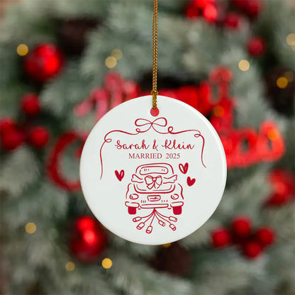 Personalized Ceramic Engagement Ornament