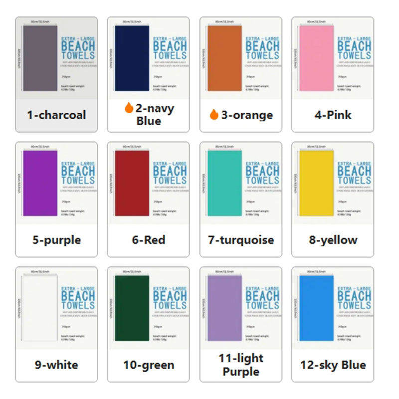 Customizable Beach Towel,  Super Absorbent Polyester 100%