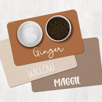 Personalized Pet Food Placemat | Custom Name Dog & Cat Feeding Mat