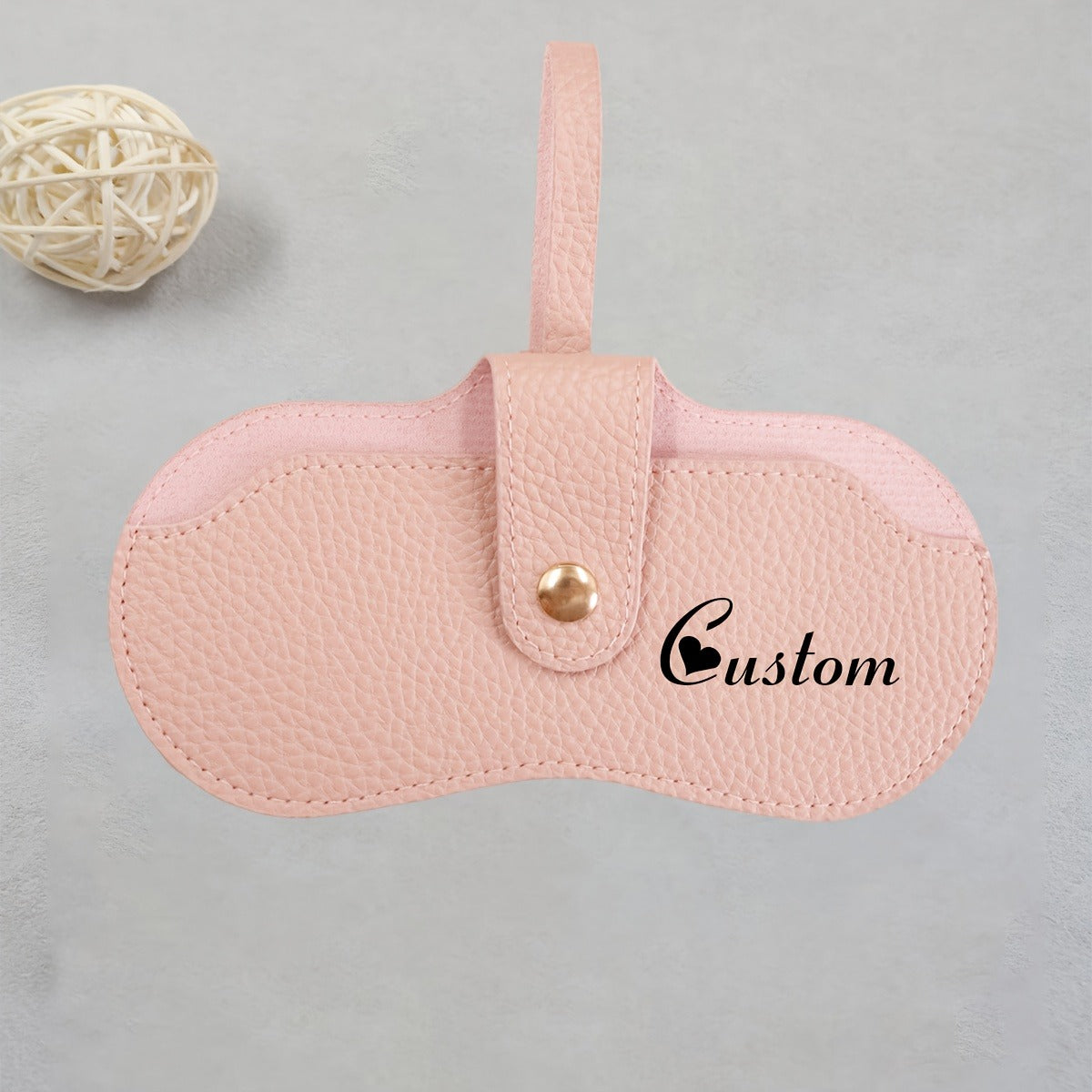 Customizable Soft Faux Leather Eyeglass Case with Name