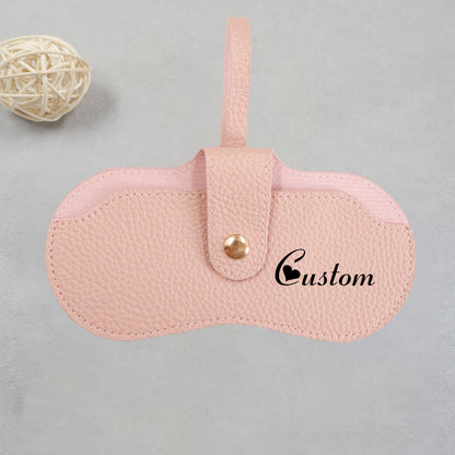 Customizable Soft Faux Leather Eyeglass Case with Name