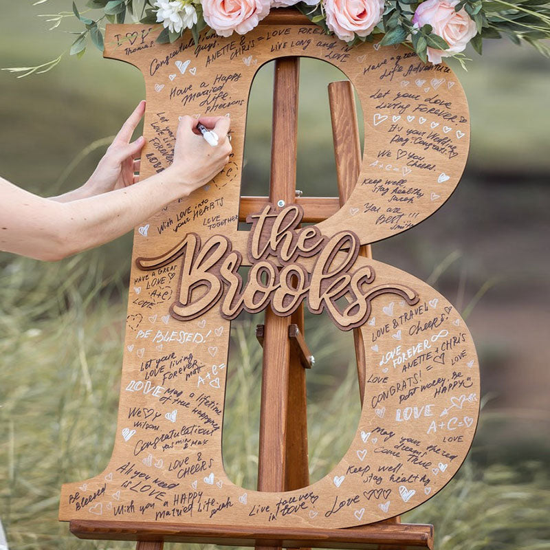Guest Book Alternative Wedding Family Name Sign Tropical Wedding