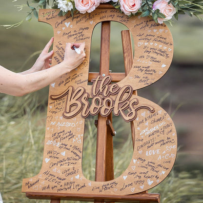 Guest Book Alternative Wedding Family Name Sign Tropical Wedding