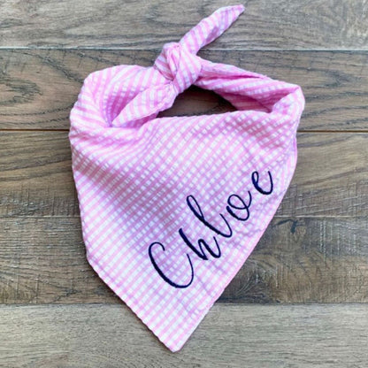 Embroidered Personalized Dog Bandana  Custom Tie On