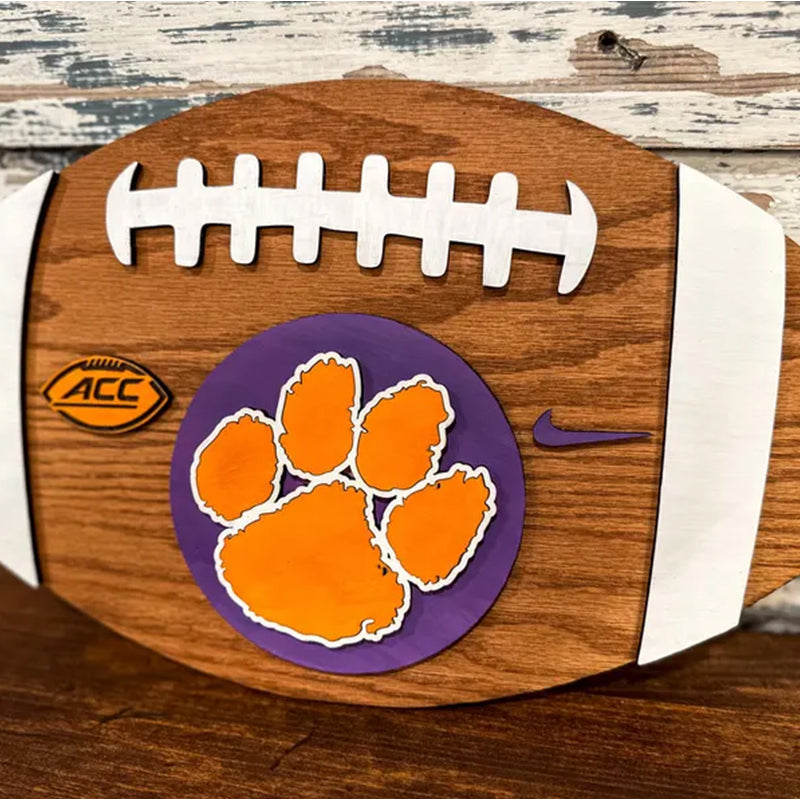 3D College Wooden Football