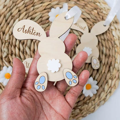 Personalised Easter Bunny Basket Gift Tag Name Tag