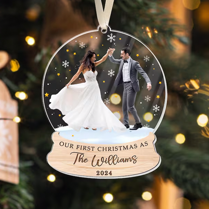 Personalized Photo Christmas Ornament: Acrylic First Christmas Keepsake
