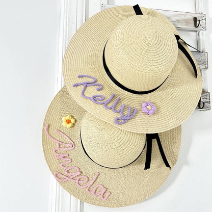 Personalized Beach Hat, Custom Name Adjustable Beach Hat,