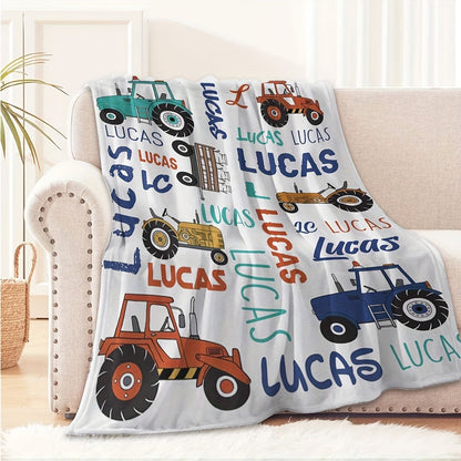 Creative Color Truck Customized Name Blanket
