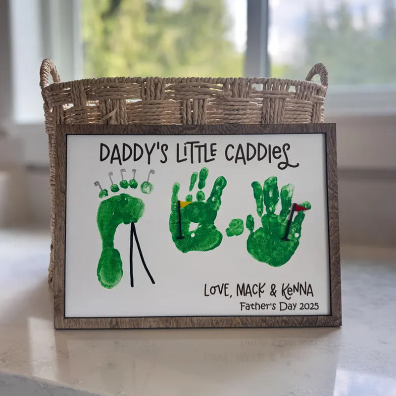 Father’s Day Golf Handprint Sign, Best Dad by Par Gift