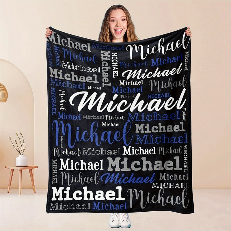 Soft Polyester Personalized Name Blanket