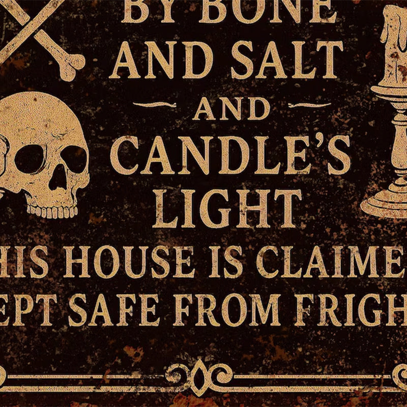 Witch’s Spell Metal Sign – Halloween Home Protection Poem