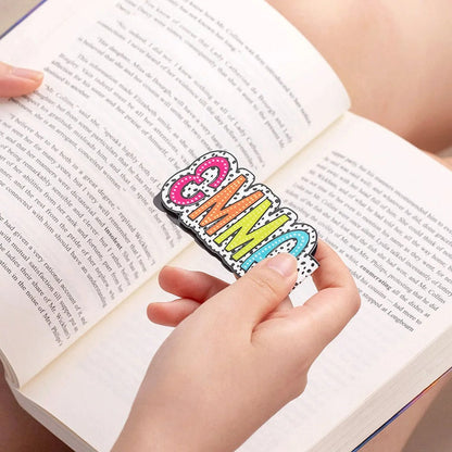 Personalized Colorful Dalmatian Dot Name Magnetic Bookmark