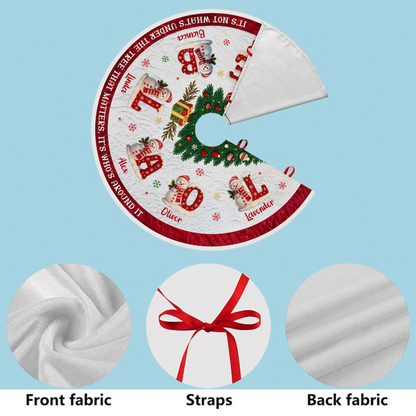 Personalized Christmas Tree Skirt, Custom Name Family Christmas Tree Skirts