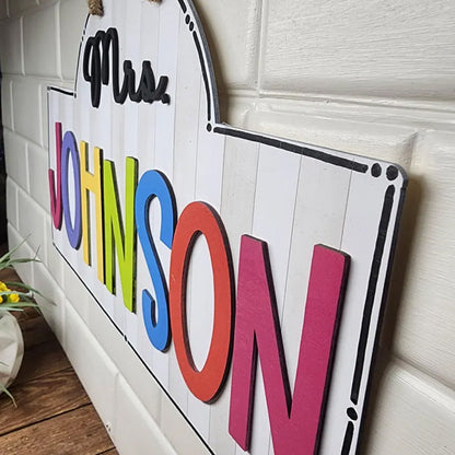 Personalized Teacher Door or Wall Sign, Classroom Sign, 3D or Print Teacher Name Sign