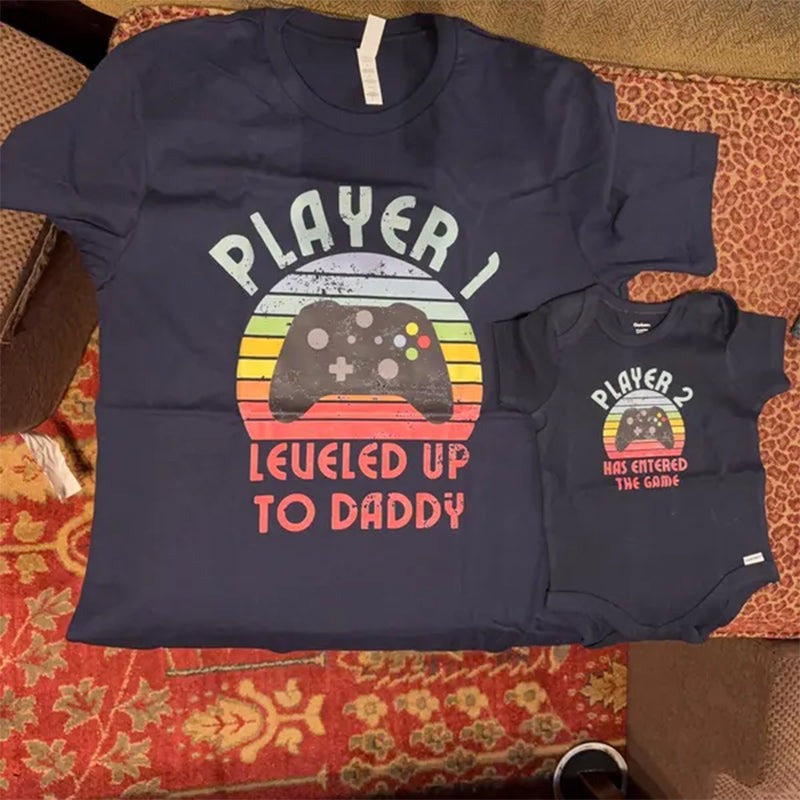 Matching Dad Baby Shirt, Player 1 Player 2 Matching Tee
