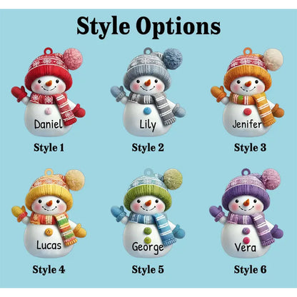Personalized Snowman Christmas Acrylic Ornament Set