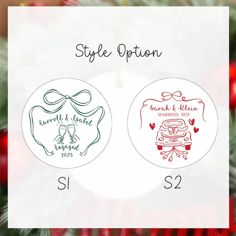 Personalized Ceramic Engagement Ornament