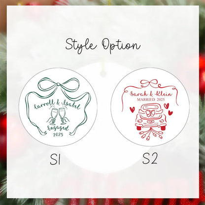 Personalized Ceramic Engagement Ornament