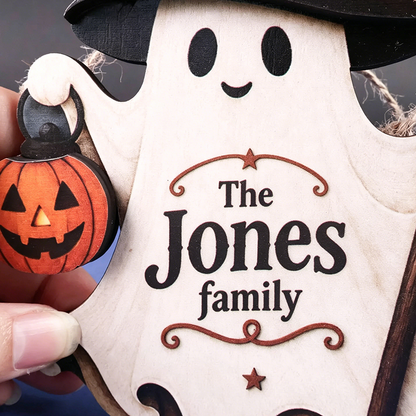 Ghost Welcome Door Hanger, Cute Halloween Ghost Sign