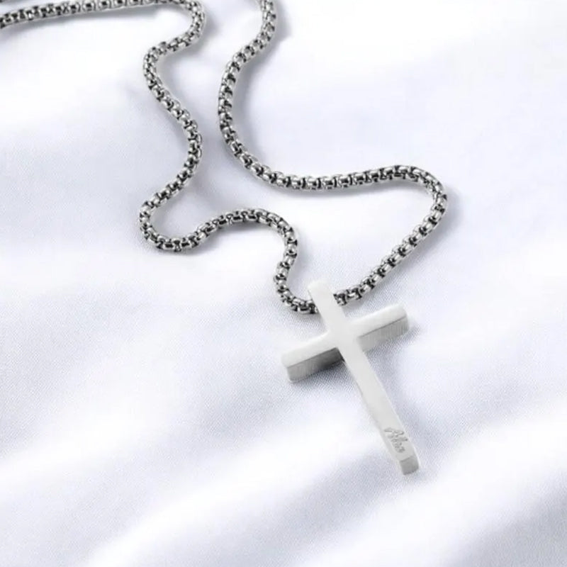 Personalized CROSS NECKLACE Men Women Boys Girls Catholic Christian
