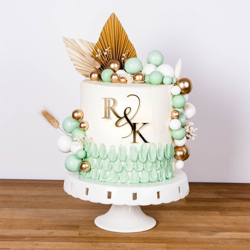 Initials Wedding Cake Charm, Monogram Cake Charm