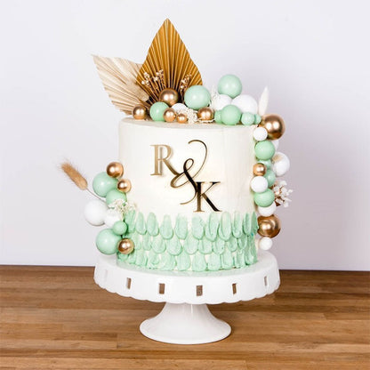 Initials Wedding Cake Charm, Monogram Cake Charm