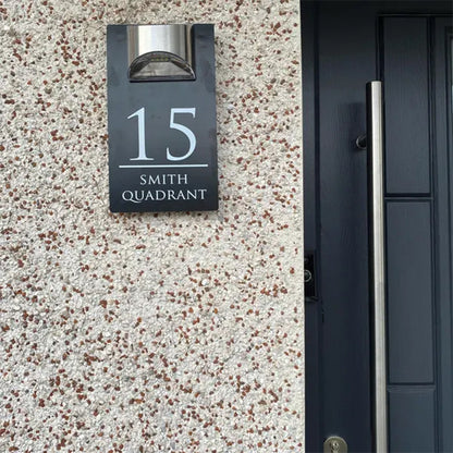 House Sign With Solar Light Door Number